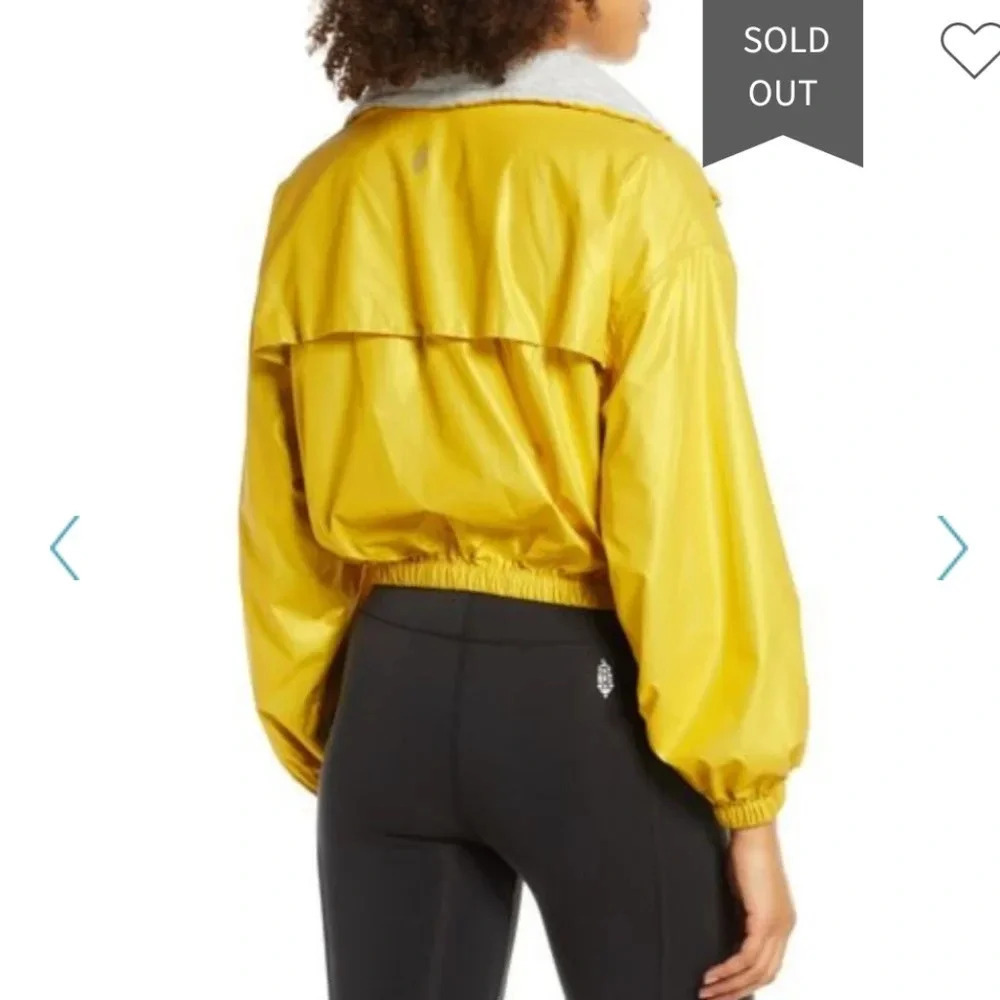 Free People movement reflective gold jacket Medium - Picture 2 of 11
